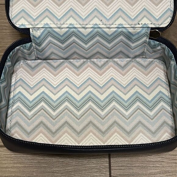 Missoni For Delta Navy Blue Cosmetic Makeup Case Travel Toiletry - Picture 8 of 11
